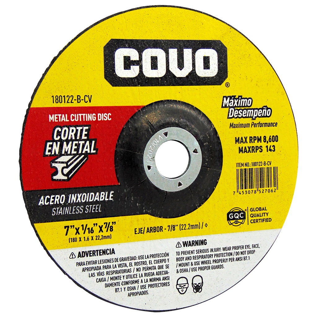 Disco Corte Metal 7 Pulgadas Conico