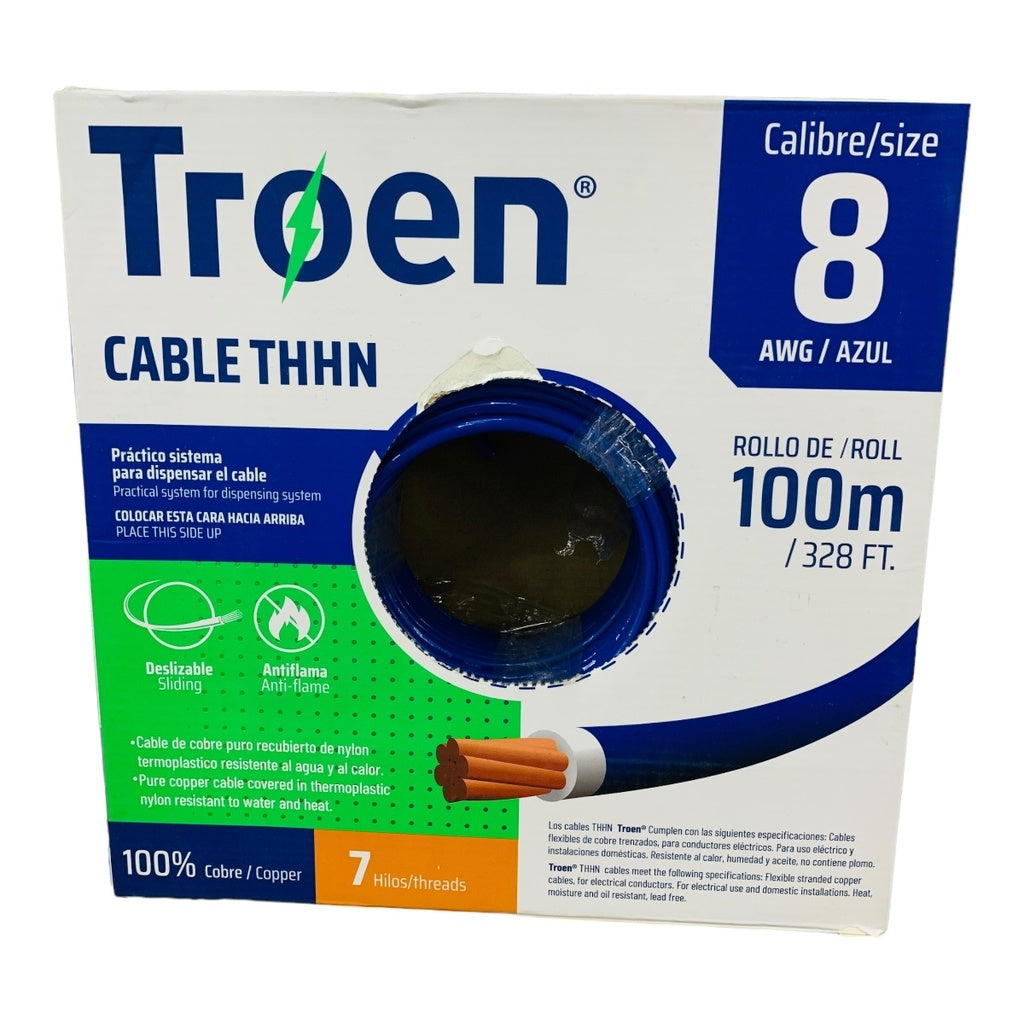 Cable 8 Rollo 100 metros 100% Cobre - Resistente y Seguro