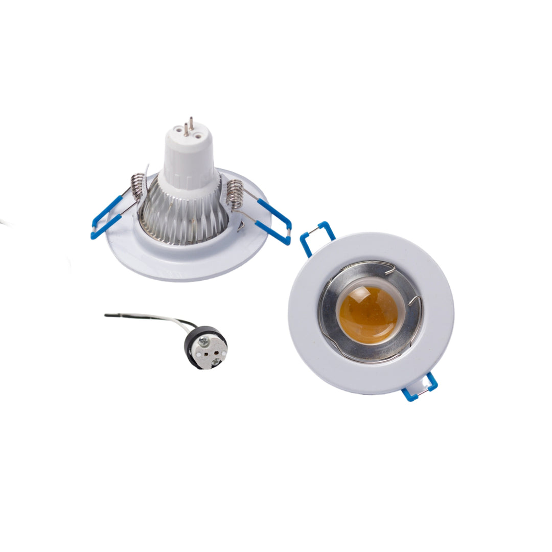 Bombillo Ojo de Buey 3W Luz Amarilla Base Blanca Saco - Fácil Instalación