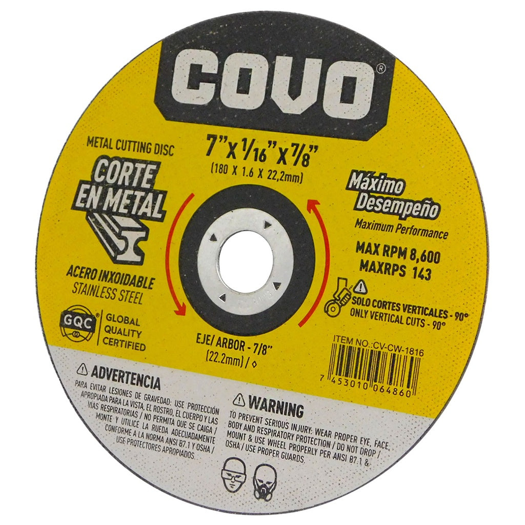 Disco Corte Metal 7 Pulgadas Plano