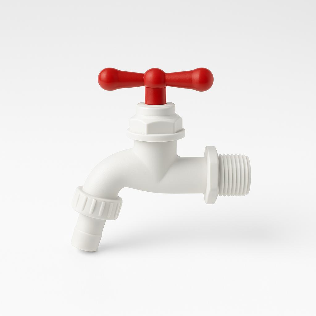 Llave para Manguera 1/2 Chorro Pluma Plastica