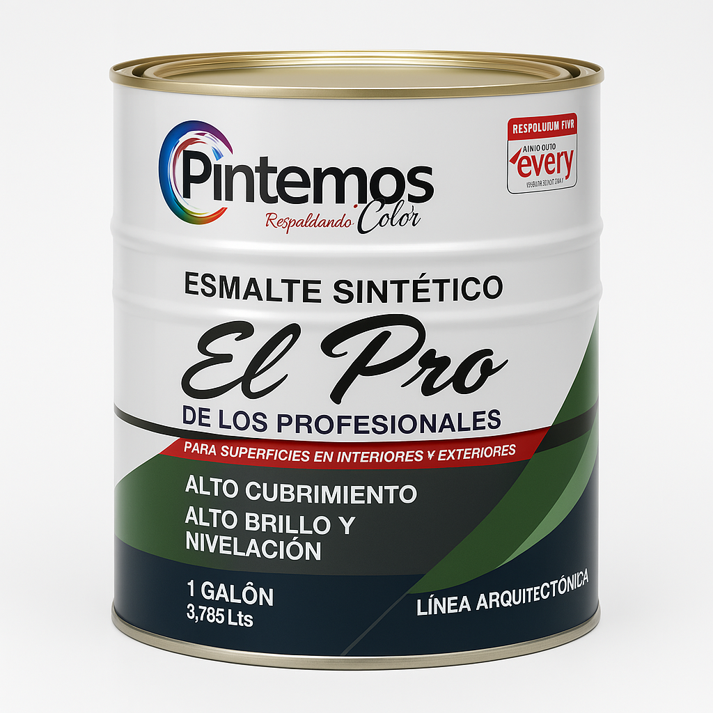 pintura en esmalte de galón marca pintemos color blanco-negro-azul-naranja-rojo-verde-amarillo-caoba-marfil-ferreunica