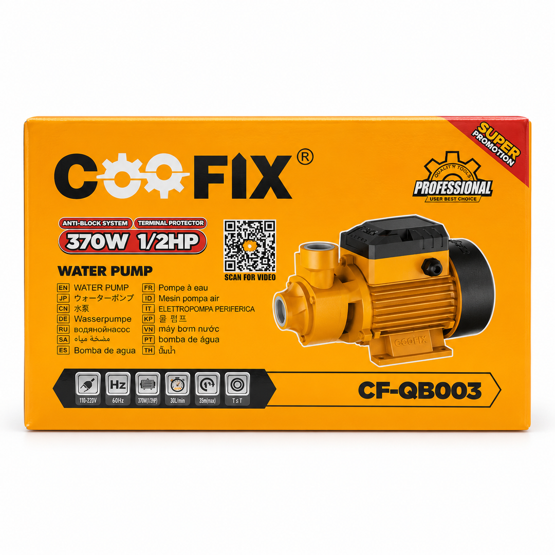 Bomba de Agua Periférica Coofix 1/2 HP (370W) - Modelo CF-QB003