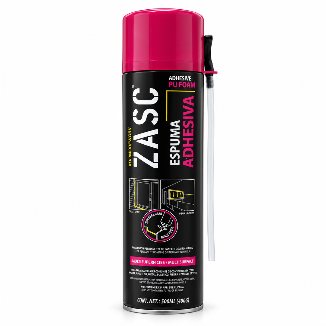 Espuma Adhesiva ZASC PU Foam Multisuperficies 500 ml (400 g)