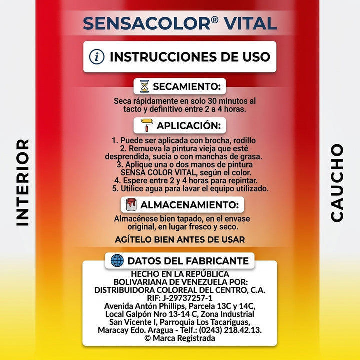 Pintura de Caucho Sensacolor Vital Clase C (Interior) – 1 Galón (3.785 L)