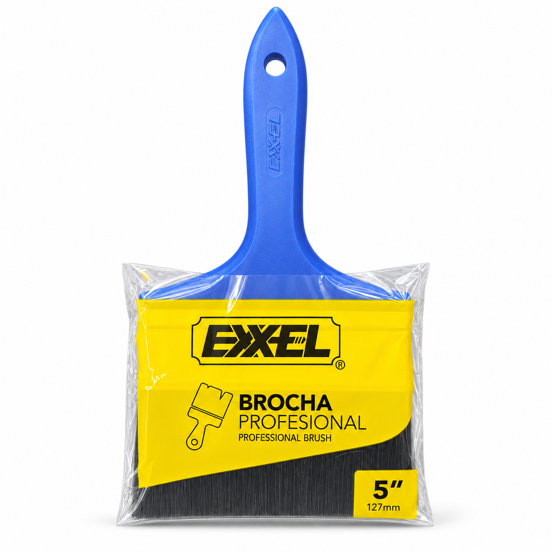 Brocha Profesional EXXEL 5" (127 mm) Mango Plástico Azul