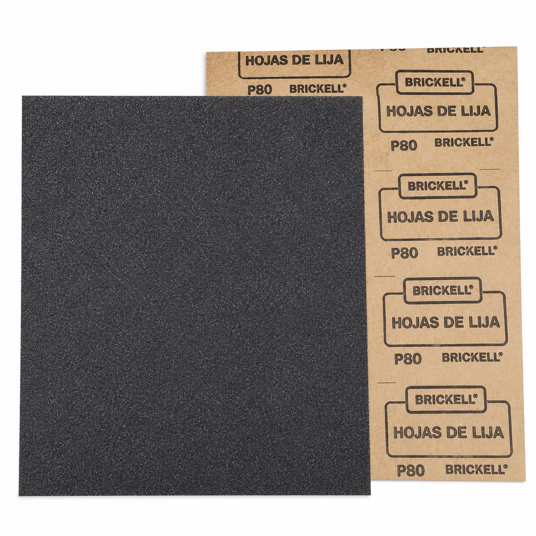 Hoja de Lija Brickell Grano P80 para Madera y Metal