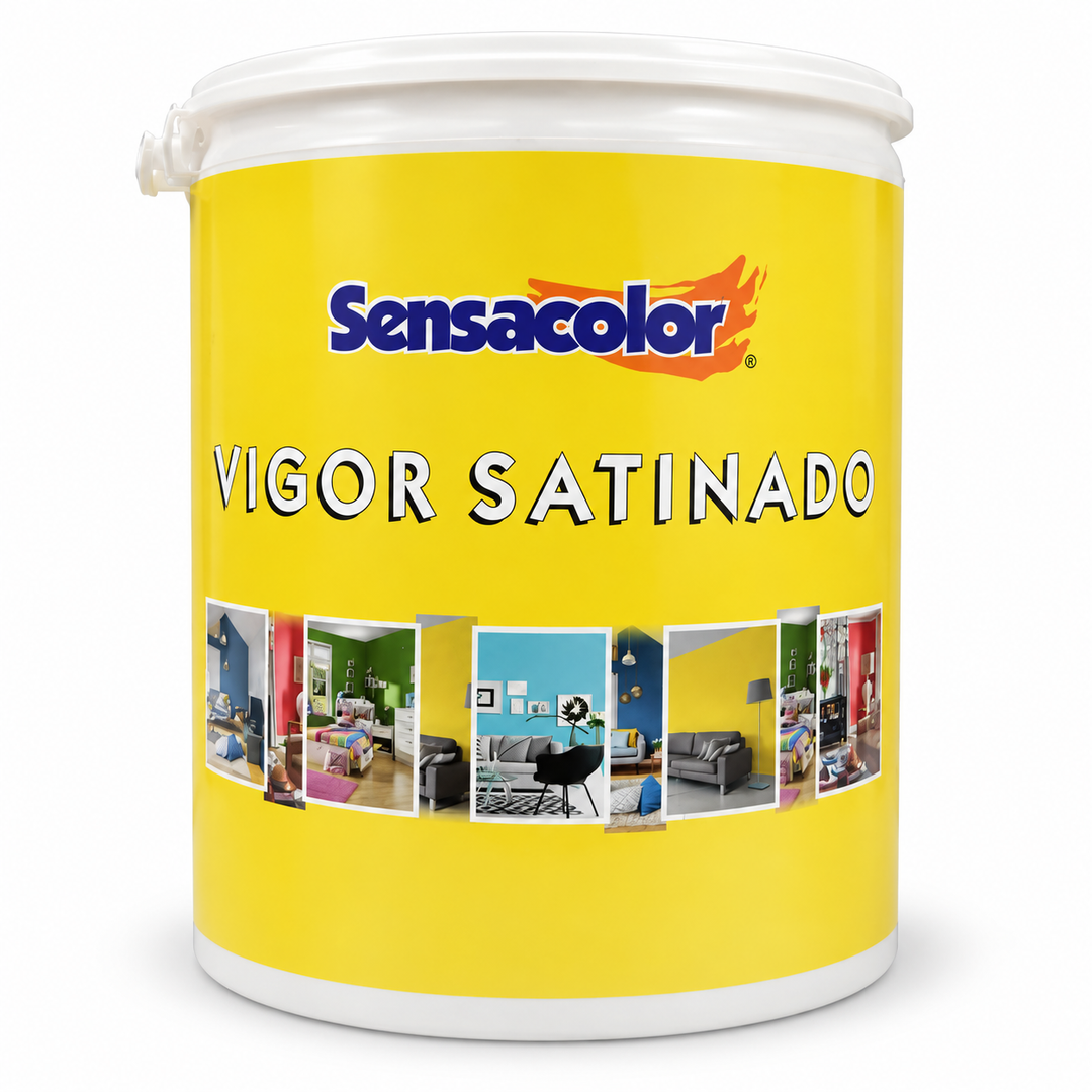 Pintura de Caucho Satinada Sensacolor Vigor (Interior / Exterior) – 1 Galón (3,785 L)