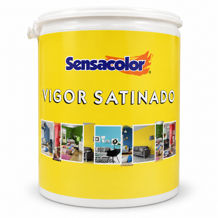 Pintura de Caucho Satinada Sensacolor Vigor (Interior / Exterior) – 1 Galón (3,785 L)