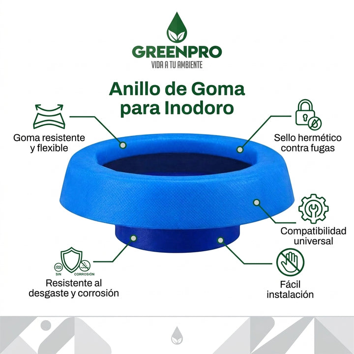 Anillo de Goma para Inodoro Greenpro® con Guía Plástica