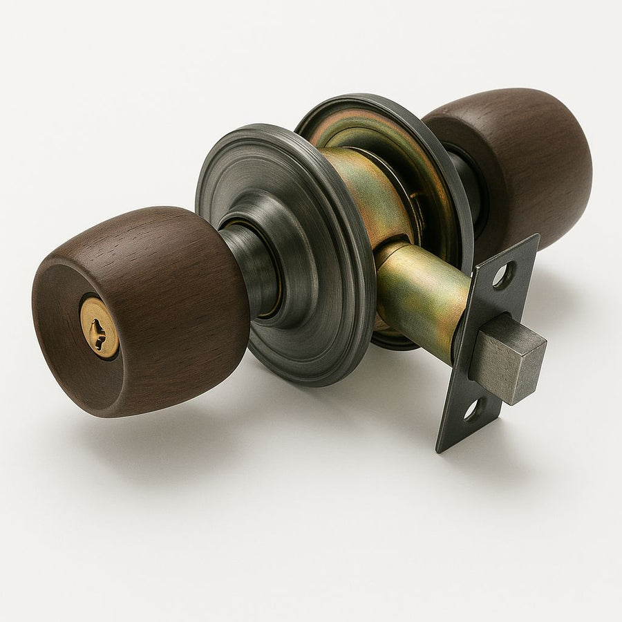 cerradura para puerta de madera pomo madera-ferreunica
