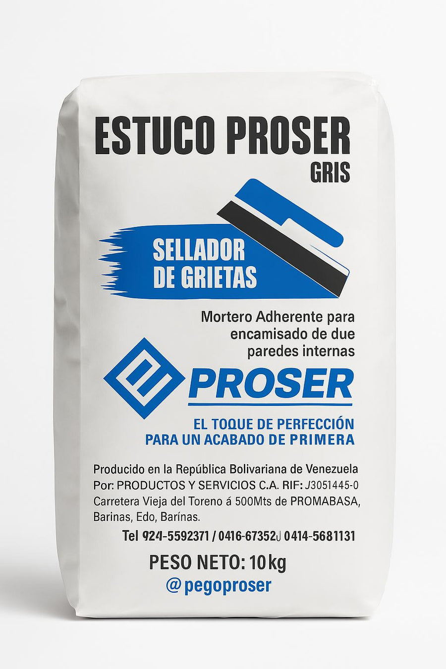 estuco gris 10 kilos para encamisar parades