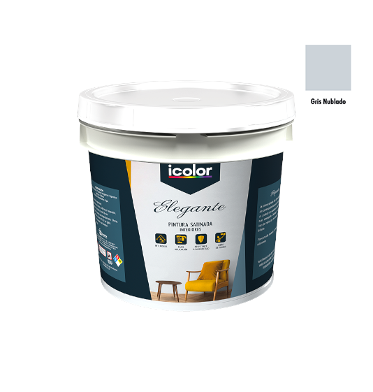 Pintura Satinada Gris Nublado Galon Icolor