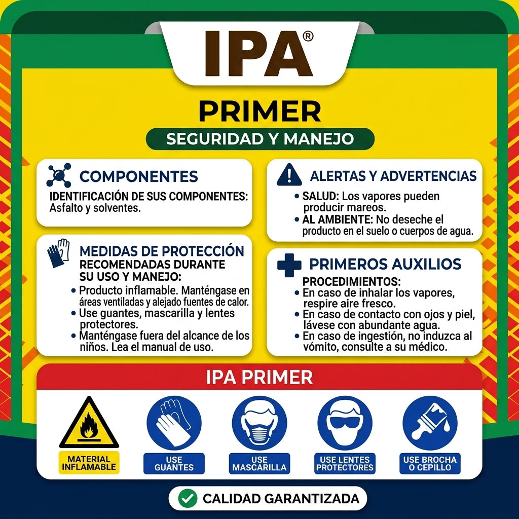 IPA Primer Asfalto con Disolventes (Impermeabilización) – 1 Galón (3,78 L)