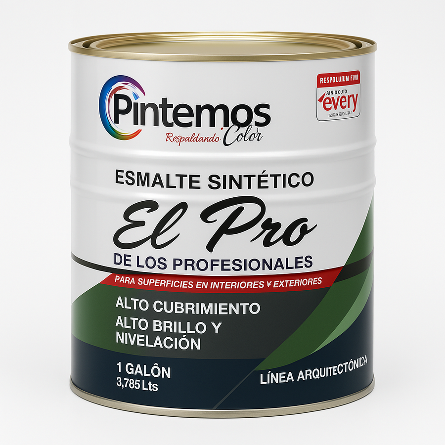 pintura en esmalte de galón marca pintemos color blanco-negro-azul-naranja-rojo-verde-amarillo-caoba-marfil-ferreunica